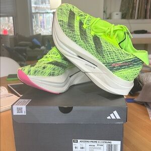 Adidas Adizero Prime X 2 Strung Neon Green Running Shoes